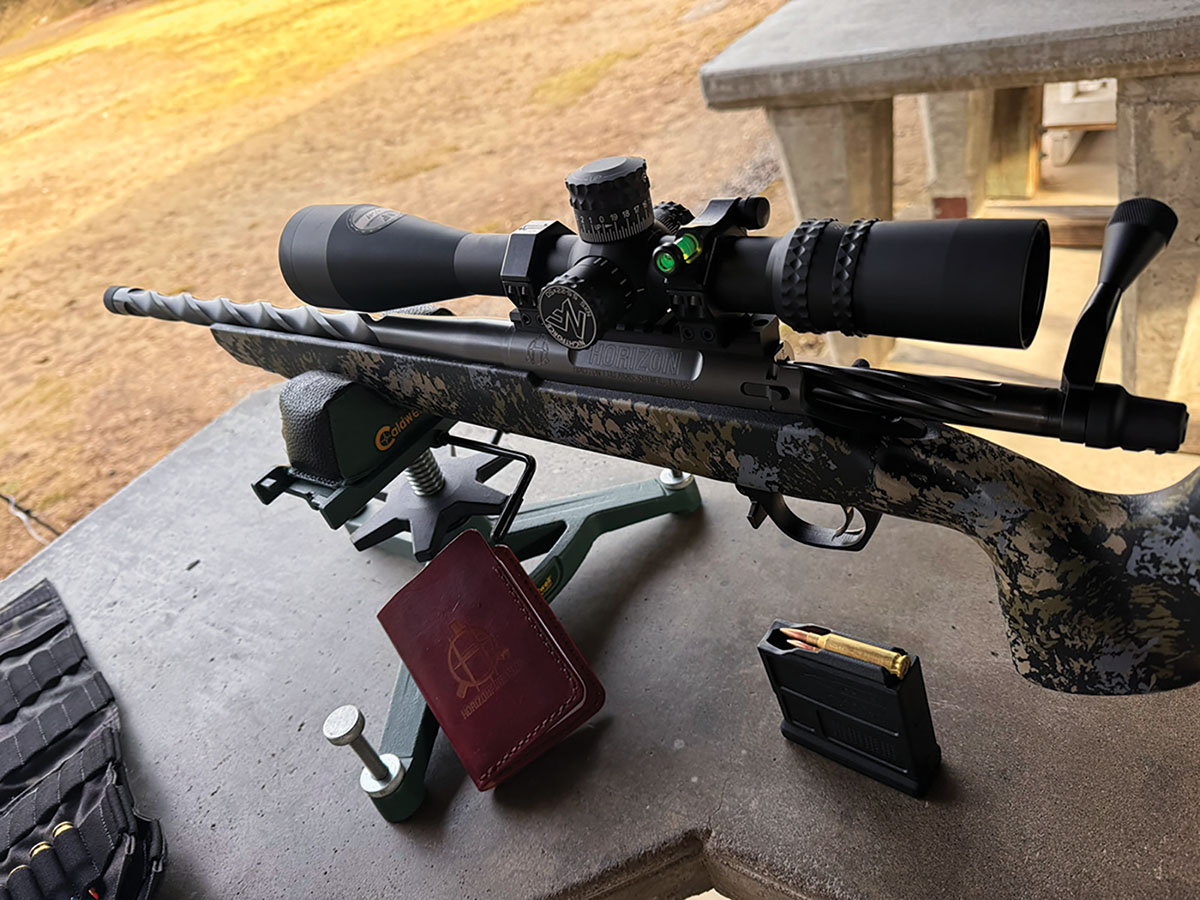 Testing handloads at Zak’s local gun club shooting Barnes 69-grain Match Burner’s with IMR-4831.